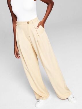 Wide-Leg Cream Trousers